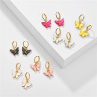 Big Jewelry Summer Candy Color Acrylic Butterfly Earrings Copper Ear Hooks  Wholesale Nihaojewelry main image 2