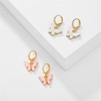 Big Jewelry Summer Candy Color Acrylic Butterfly Earrings Copper Ear Hooks  Wholesale Nihaojewelry main image 4