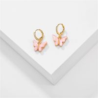 Big Jewelry Summer Candy Color Acrylic Butterfly Earrings Copper Ear Hooks  Wholesale Nihaojewelry main image 5