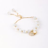 Cat's Eye Bracelet Simple Korean Women's Bracelet Wholesale Micro Inlaid Zircon Shell Adjustable Bracelet main image 6