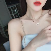 Double-layer Butterfly Necklace Nihaojewelry Wholesale Simple Clavicle Chain  New Titanium Steel Animal Necklace Women main image 3