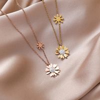 Small Daisy Titanium Steel Necklace  Nihaojewelry Wholesale Clavicle Chain Cold Wind Niche Jewelry Simple Temperament Necklace main image 5