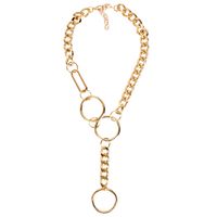 Fashion  Single-layer Chain Necklace Circle Alloy Pendant Women's Wild Accessories Wholesale Nihaojewelry sku image 1
