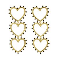 Exaggerated Earrings Retro Fashion Alloy Diamond Love Earrings Popular Metal Heart Earrings Wholesale Nihaojewelry sku image 1