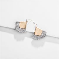 Fashion Big Earrings Jewelry Alloy Wire Spike Tassel Fan-shaped Earrings Wholesale Nihaojewelry sku image 5