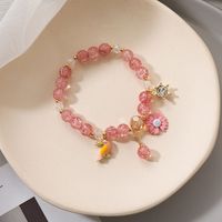 Summer Sweet Mori Style Daisy Flowers Birds Popcorn Crystal Bracelet Ladies Girls Gift Single Circle Bracelet Jewelry sku image 1