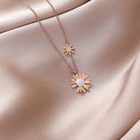 Small Daisy Titanium Steel Necklace  Nihaojewelry Wholesale Clavicle Chain Cold Wind Niche Jewelry Simple Temperament Necklace sku image 1