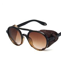 Double Beam Steampunk Sunglasses New Fashion Retro Frog Retro Personality Windproof Sunglasses main image 6