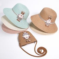 New Straw Hat Shoulder Bag Set Nihaojewelry Wholesale Small Fresh Children Cute Hat Bag Summer Girl Travel Match main image 6