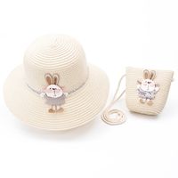 New Straw Hat Shoulder Bag Set Nihaojewelry Wholesale Small Fresh Children Cute Hat Bag Summer Girl Travel Match main image 3