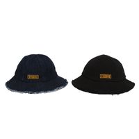 New Fisherman Hat Korean Hat  Wholesale Denim Raw Edge Embroidery Basin Hat  Sunscreen Fashion Hat main image 3