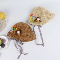 Girls Straw Hat Children Fisherman Hat Baby Breathable Beach Hat Thin Section Boy Sunscreen Sun Hat Sun Hat Summer main image 1