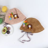 Girls Straw Hat Children Fisherman Hat Baby Breathable Beach Hat Thin Section Boy Sunscreen Sun Hat Sun Hat Summer main image 4
