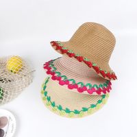 Summer Children's Straw Hat Female Baby Hat Sunscreen Sun Hat Beach Big Eaves Straw Sun Hat Kids Outdoor main image 1