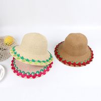 Summer Children's Straw Hat Female Baby Hat Sunscreen Sun Hat Beach Big Eaves Straw Sun Hat Kids Outdoor main image 5