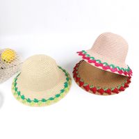 الصيف الأطفال القش قبعة الإناث الطفل قبعة الشمس قبعة الشاطئ كبيرة الطنف القش الشمس قبعة الاطفال في الهواء الطلق main image 6