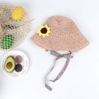 Children's Fisherman Hat Girl Straw Hat Summer Thin Section Sun Hat Cool Hat Baby Princess Sunscreen Beach Hat sku image 1