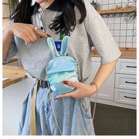 Korean  New Trendy  Cute Cartoon Laser Colorful Girl Cute Funny Rabbit Ears Pu Chain Small Shoulder Bag Mobile Phone Bag Nihaojewelry Wholesale main image 3