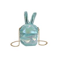 Korean  New Trendy  Cute Cartoon Laser Colorful Girl Cute Funny Rabbit Ears Pu Chain Small Shoulder Bag Mobile Phone Bag Nihaojewelry Wholesale main image 6