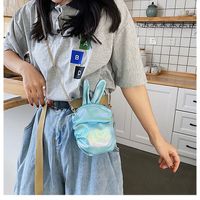 Korean  New Trendy  Cute Cartoon Laser Colorful Girl Cute Funny Rabbit Ears Pu Chain Small Shoulder Bag Mobile Phone Bag Nihaojewelry Wholesale sku image 3