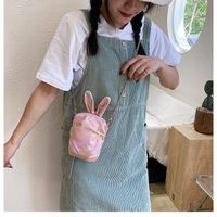 Korean  New Trendy  Cute Cartoon Laser Colorful Girl Cute Funny Rabbit Ears Pu Chain Small Shoulder Bag Mobile Phone Bag Nihaojewelry Wholesale sku image 4