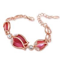 Fashion Metal Sparkle Tulip Opal Temperament Bracelet Wholesale Nihaojewelry sku image 1
