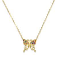 Korean Fashion  Copper Inlaid Zirconium Butterfly Simple Creative Fashion Full Diamond Luxury Copper Necklace Wholesale main image 6