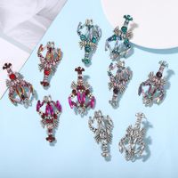 Europäische Und Amerikanische Übertriebene Persönlichkeit Farbe Diamant Flusskrebs Ohrringe Nischen Design Mode Niedliche Mode Ohrringe main image 6