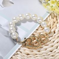 Heart Pearl Suit Fashion Fashion Red Street Shot Double Heart Pearl Bracelet Necklace Wholesale Nihaojewelry main image 5