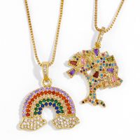 Fashion Necklace New Accessories White Cloud Rainbow Pendant Necklace Simple Wholesale Nihaojewelry main image 1