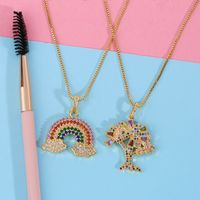 Fashion Necklace New Accessories White Cloud Rainbow Pendant Necklace Simple Wholesale Nihaojewelry main image 6
