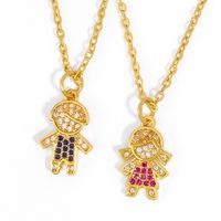 Fashion Cartoon Character 18k Gold Plated Necklace In Bulk main image 1