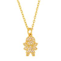 Fashion Cartoon Character 18k Gold Plated Necklace In Bulk main image 4