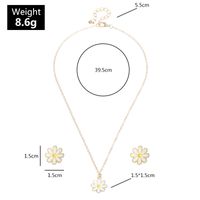 Bijoux De Mode Mignon Et Doux Goutte Fleur Collier Sauvage Petite Marguerite Boucle D'oreille Ensemble En Gros Nihaojewelry main image 6