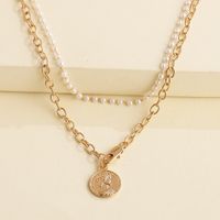 Personnalité De La Mode Géométrique Pendentif Collier Multi-couche Soulagement Des Pièces Perle Sauvage Collier En Gros Nihaojewelry main image 1