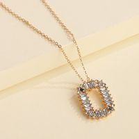 Fashion Style Accessories Ornaments Diamond Geometric Square Pendant  Necklace Short Sweater Chain Wholesale Nihaojewelry main image 3