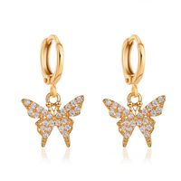 New Style Earrings Temperament Diamond Small Butterfly Earrings Ear Buckle Female Wild Gold Butterfly Earrings Wholesale Nihaojewelry main image 1