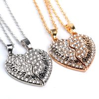 Explosion Of Money Chain Fashion Motherdaughter Mother's Day Gift Love Stitching Pendant Necklace Wholesale Nihaojewelry main image 3