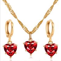 New Suit Jewelry Classic Crystal Zircon Love Necklace Earring Ladies Temperament Wild Jewelry Wholesale Nihaojewelry main image 1