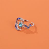 New Ring Personality Fashion Star Moon Opening Index Finger Ring Bright Blue Star Ring Wholesale Nihaojewelry main image 3