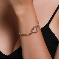 New Bracelet Simple Heart-shaped Bracelet Ladies Personality Hollow Love Bracelet Jewelry Wholesale Nihaojewelry main image 6
