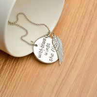 Explosion Necklace Sweater Chain New Fashion English Lettering Wings Pendant Necklace Accessories Wholesale Nihaojewelry main image 3