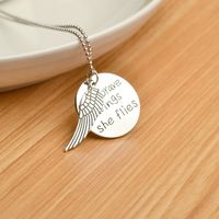 Explosion Necklace Sweater Chain New Fashion English Lettering Wings Pendant Necklace Accessories Wholesale Nihaojewelry main image 4