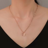 New Necklace Simple Small Butterfly Temperament Clavicle Chain Female Personality Wild Necklace Neck Chain Clavicle Chain Wholesale Nihaojewelry main image 3