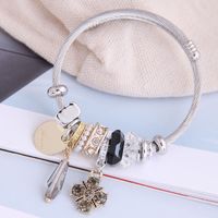Fashion Metal Wild Pan Dl Simple And Wild Shine Four-leaf Clover Pendant Multi-element Accessories Personalized Bracelet Wholesale Nihaojewelry sku image 3