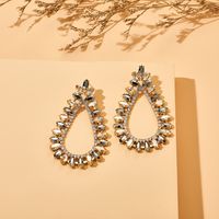 Spring And Summer New Drop-shaped Alloy Diamond-set Rhinestone Full Diamond Earrings Personality Fashion Earrings Wholesale Nihaojewelry main image 4