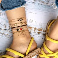 New Jewelry Popular Alloy Shell Anklet Simple Love Eyes Mizhu Anklet 5-piece Set Wholesale Nihaojewelry main image 1