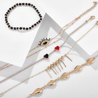 New Jewelry Popular Alloy Shell Anklet Simple Love Eyes Mizhu Anklet 5-piece Set Wholesale Nihaojewelry main image 3