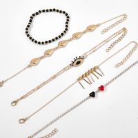 New Jewelry Popular Alloy Shell Anklet Simple Love Eyes Mizhu Anklet 5-piece Set Wholesale Nihaojewelry main image 5