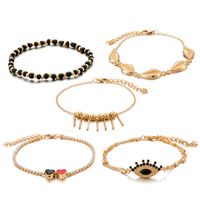 New Jewelry Popular Alloy Shell Anklet Simple Love Eyes Mizhu Anklet 5-piece Set Wholesale Nihaojewelry main image 6